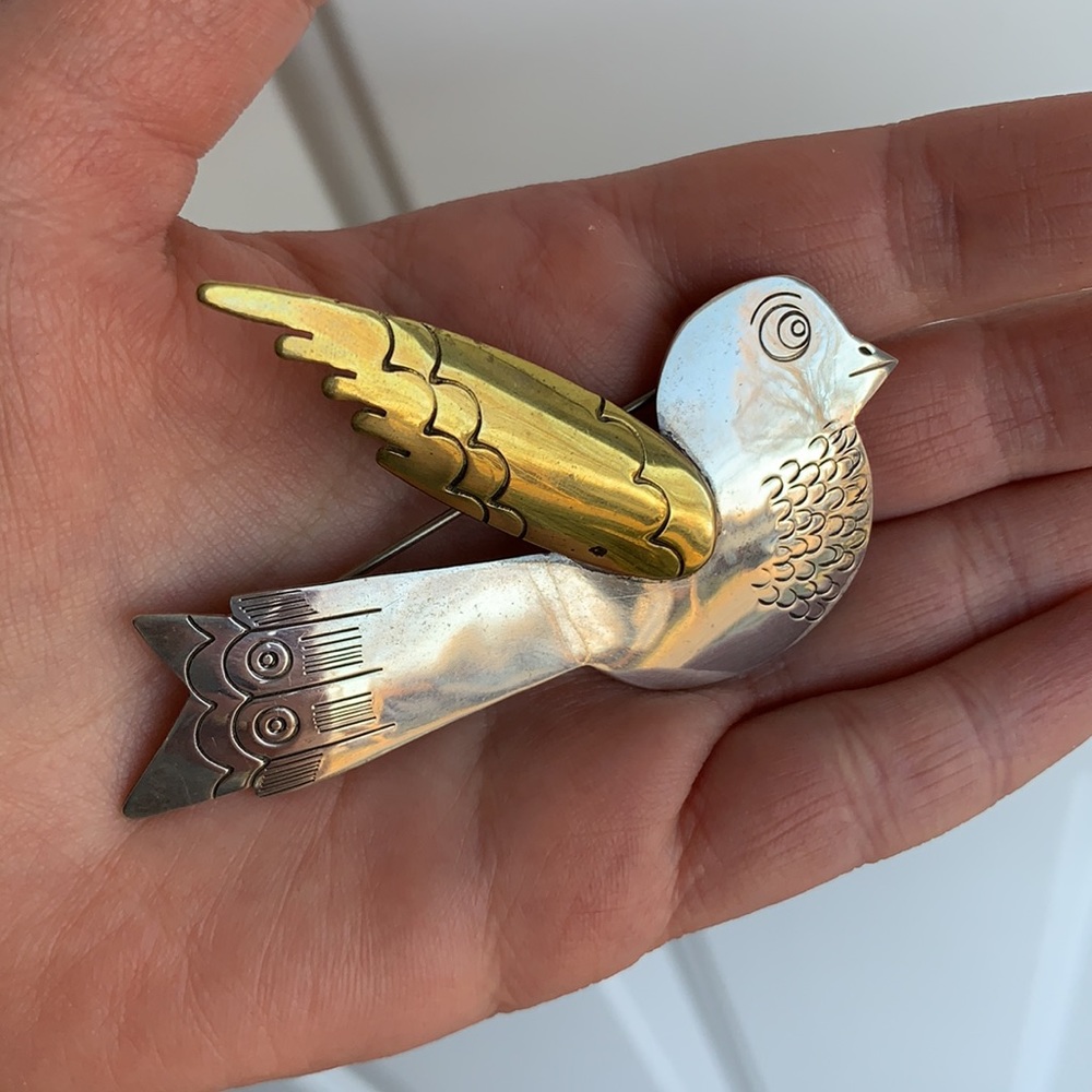 Sterling Silver Bird Brooch ✨